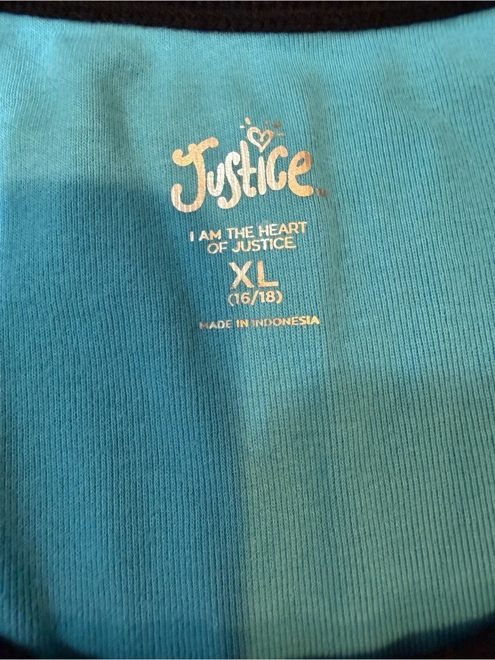 Justice Girls XL 16/18 Blue Graphic Tank Top Tropical Palm Trees Colorful